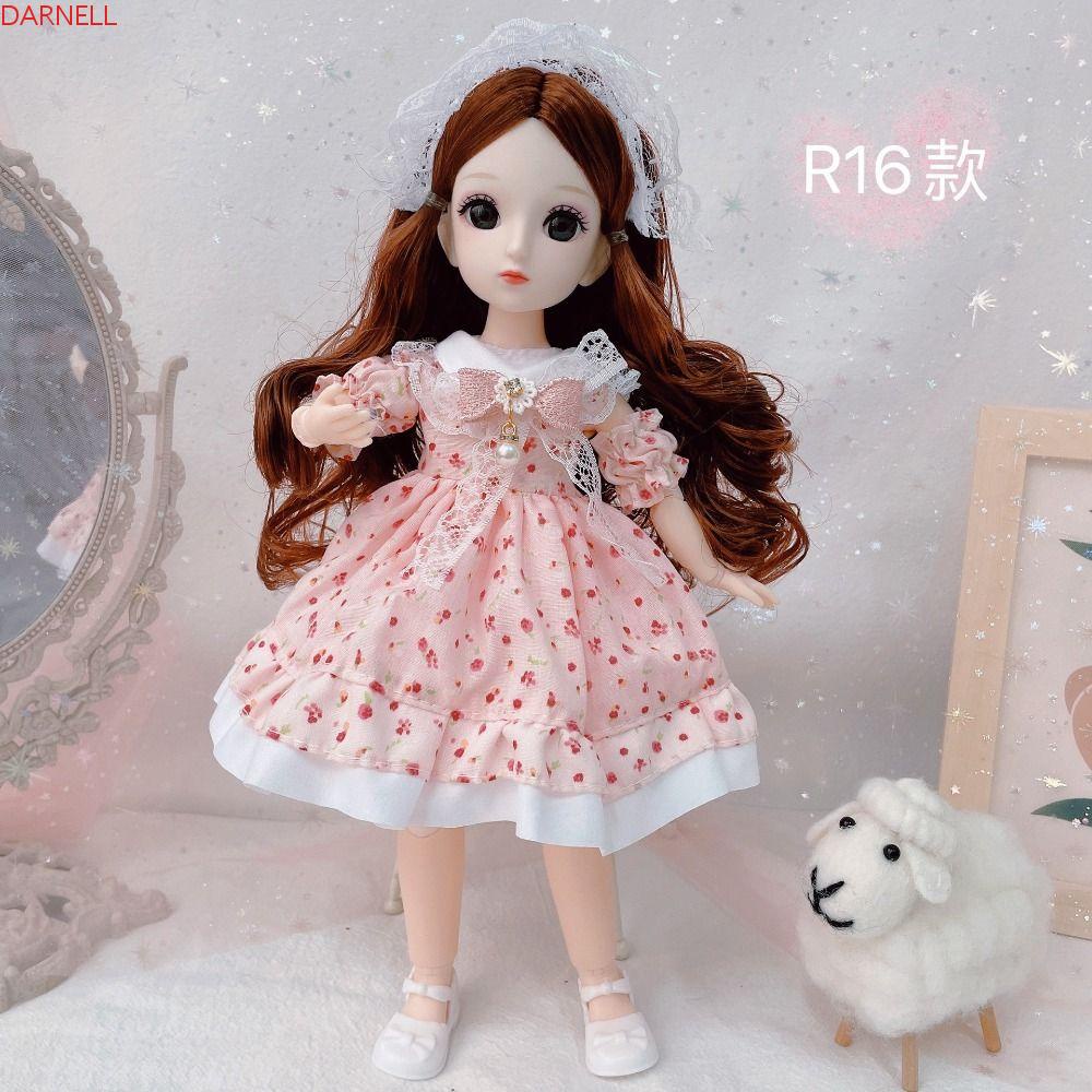 DARNELL Búp Bê Bé Gái 30cm Mắt To Ngọt Ngào Kèm Quần Áo Và Giày Có Khớp Nối BJD 1 / 12