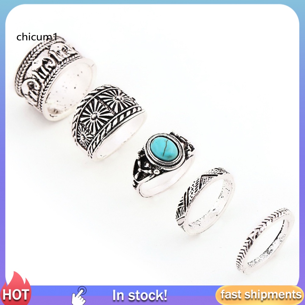 Set 5 Nhẫn Đeo Khớp Ngón Tay Phong Cách Vintage