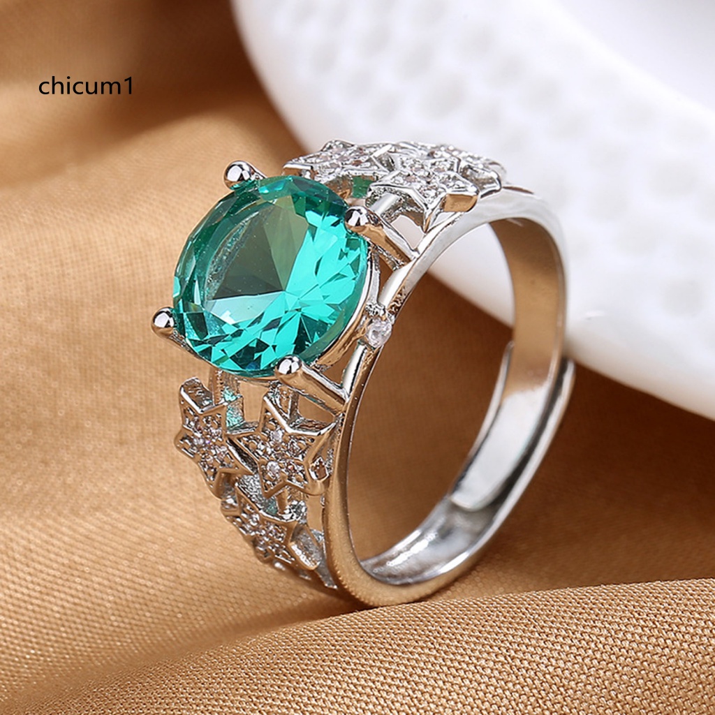 Nhẫn Hở Hình Ngôi Sao Năm Cánh Đính Đá Phong Cách Retro Thời Trang Cho Nữ