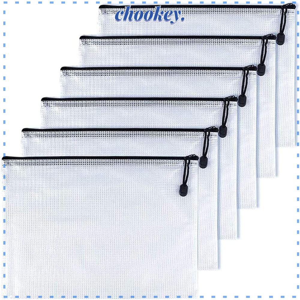 CHOOKEY Set 18 Túi Lưới Trong Suốt Đựng Tài Liệu Văn Phòng Phẩm B4 Chống Thấm Nước