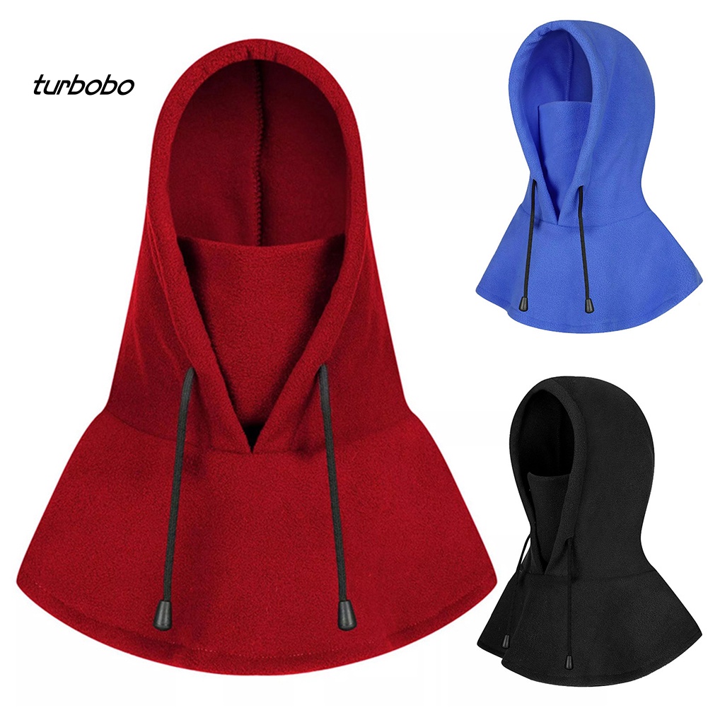 Mũ Trùm Đầu Kiêm Yếm Chống Gió Màu Trơn Giữ Ấm Mùa Đông