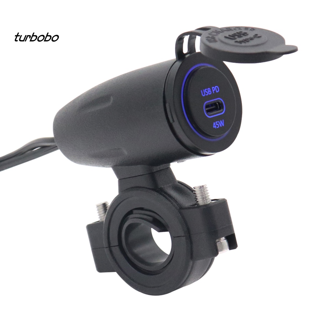 Bộ Sạc Giao Diện PD 45W C5909-Z PD 5 Chế Độ Có Đèn LED Và Cổng USB Dành Cho Xe Mô Tô