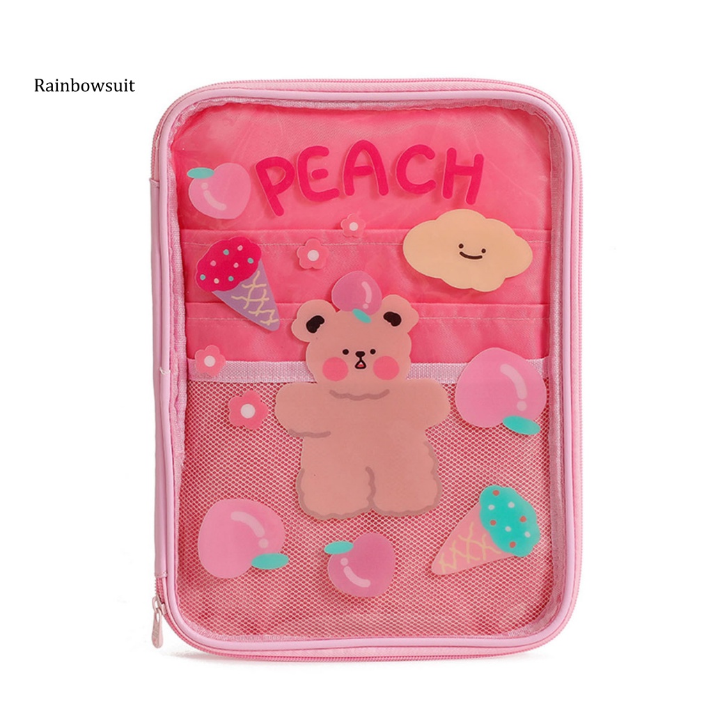 Túi Đựng Máy Tính Bảng Trong Suốt In Họa Tiết Hoạt Hình Có Khóa Kéo Chống Nước Chống Rơi Chống Mài Mòn Cho iPad 97-11-inch