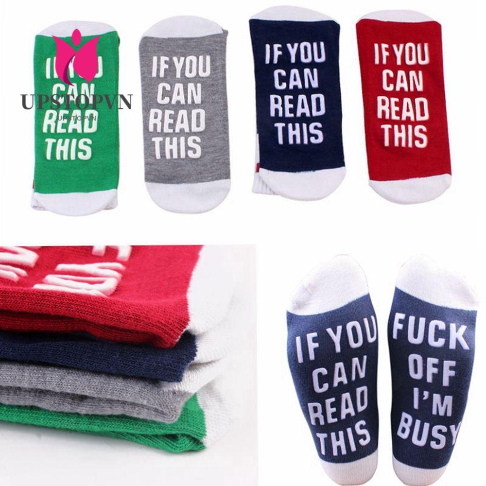 UPSTOPVN Tất Cotton Mềm Mại Hoạ Tiết Chữ In Thời Trang Mùa Đông