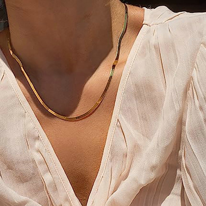 Set 2 Vòng cổ Mạ Vàng Bằng Thép Không Gỉ Thời Trang Cá Tính Cho Nữ