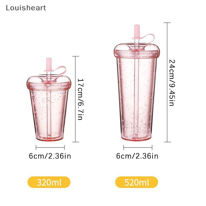 Cốc Uống Nước Bằng Nhựa Louisheart Có Ống Hút Tiện Lợi