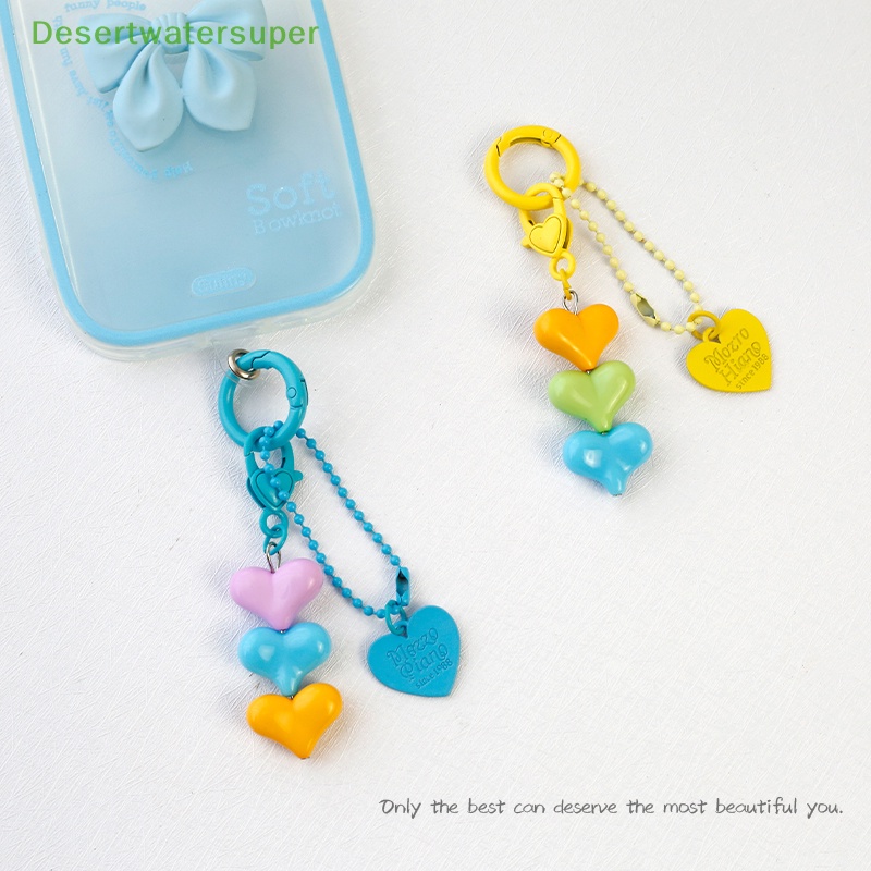 Móc Khóa Hình Trái Tim Màu Macaron Dễ Thương