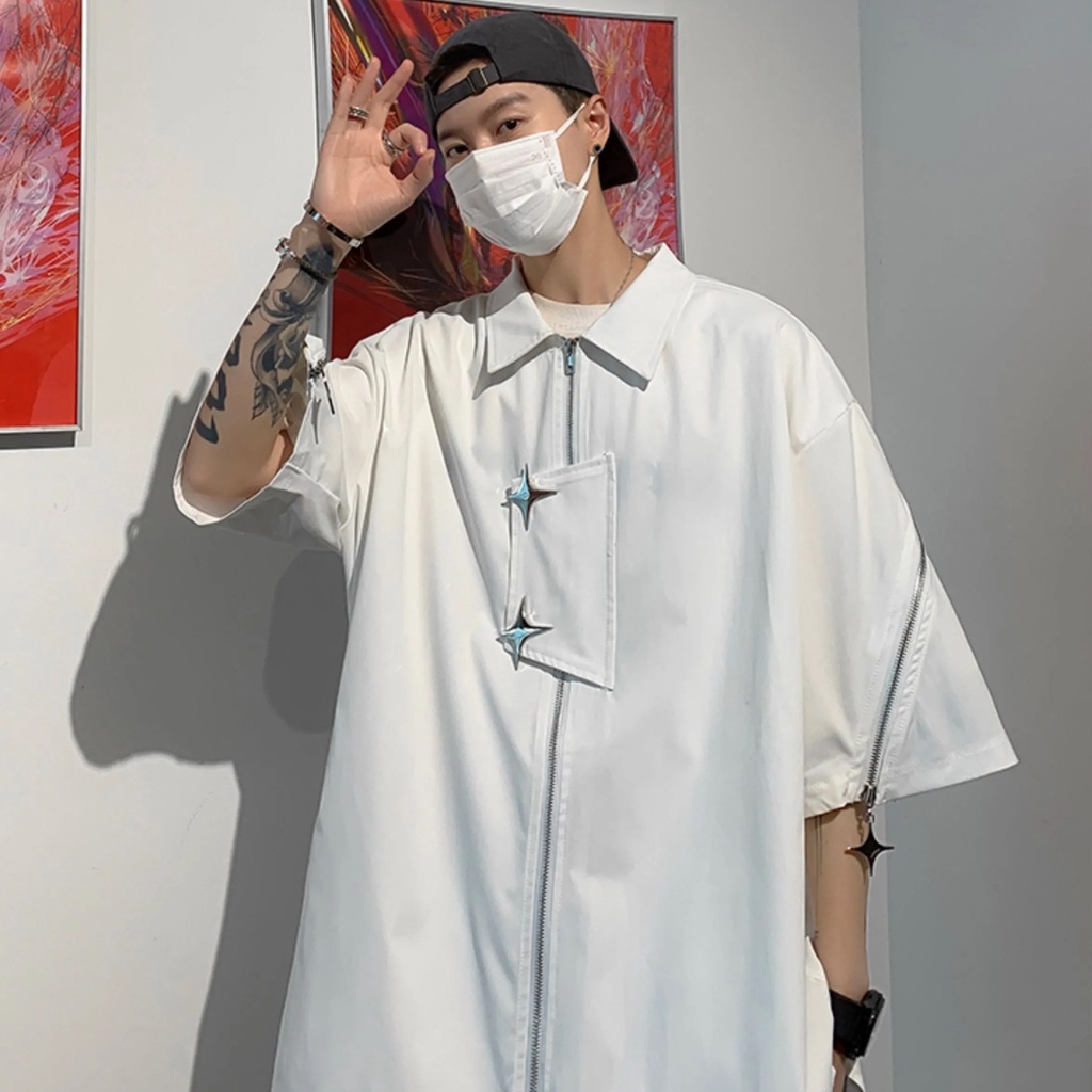 Áo Sơ Mi Ngắn Tay Thời Trang Mùa Hè Hàn Quốc Dành Cho Nam