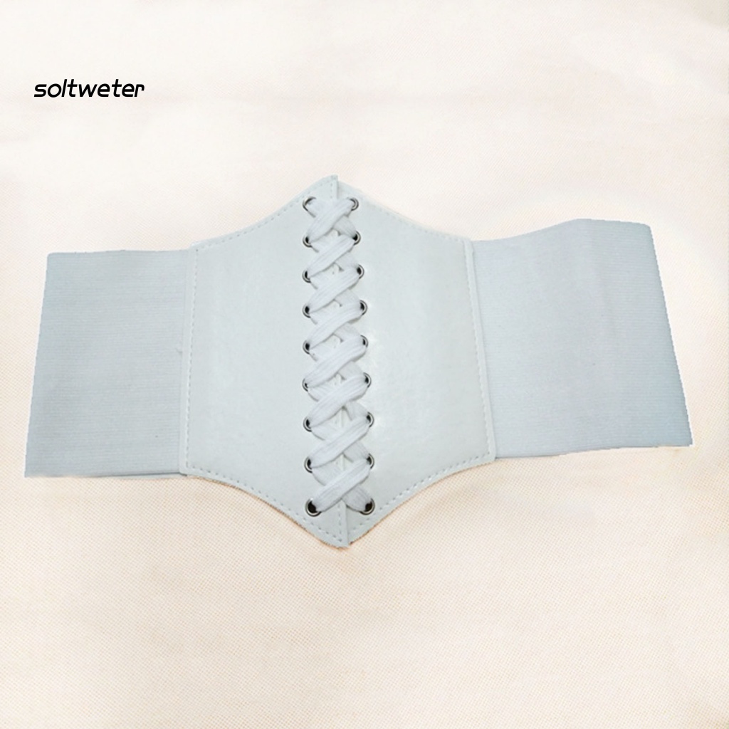 Thắt Lưng Giả Da Bản Rộng Co Giãn Định Hình Cơ Thể Mặc Hàng Ngày