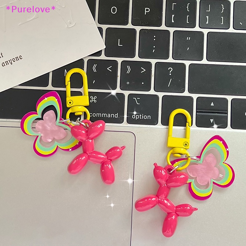 Móc Khóa Hình Cún Và Bong Bóng Màu Kẹo Dễ Thương Mới