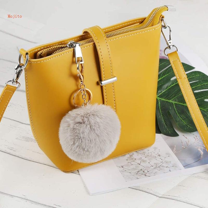 Mojito Trinket Móc Chìa Khóa Bông Xù Mềm Mại Có Kẹp Càng Cua Cho Túi Xách Xe Hơi