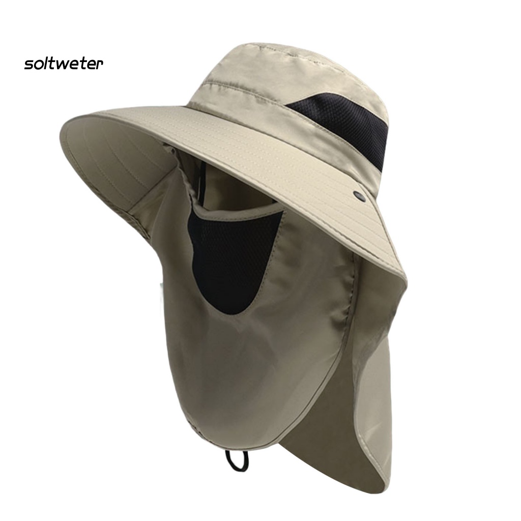 Mũ Tai Bèo Có Dây Cố Định Bảo Vệ Toàn Diện Chống Gió Chống Trượt Thoáng Khí Khi Đi Câu Cá / Cắm Trại