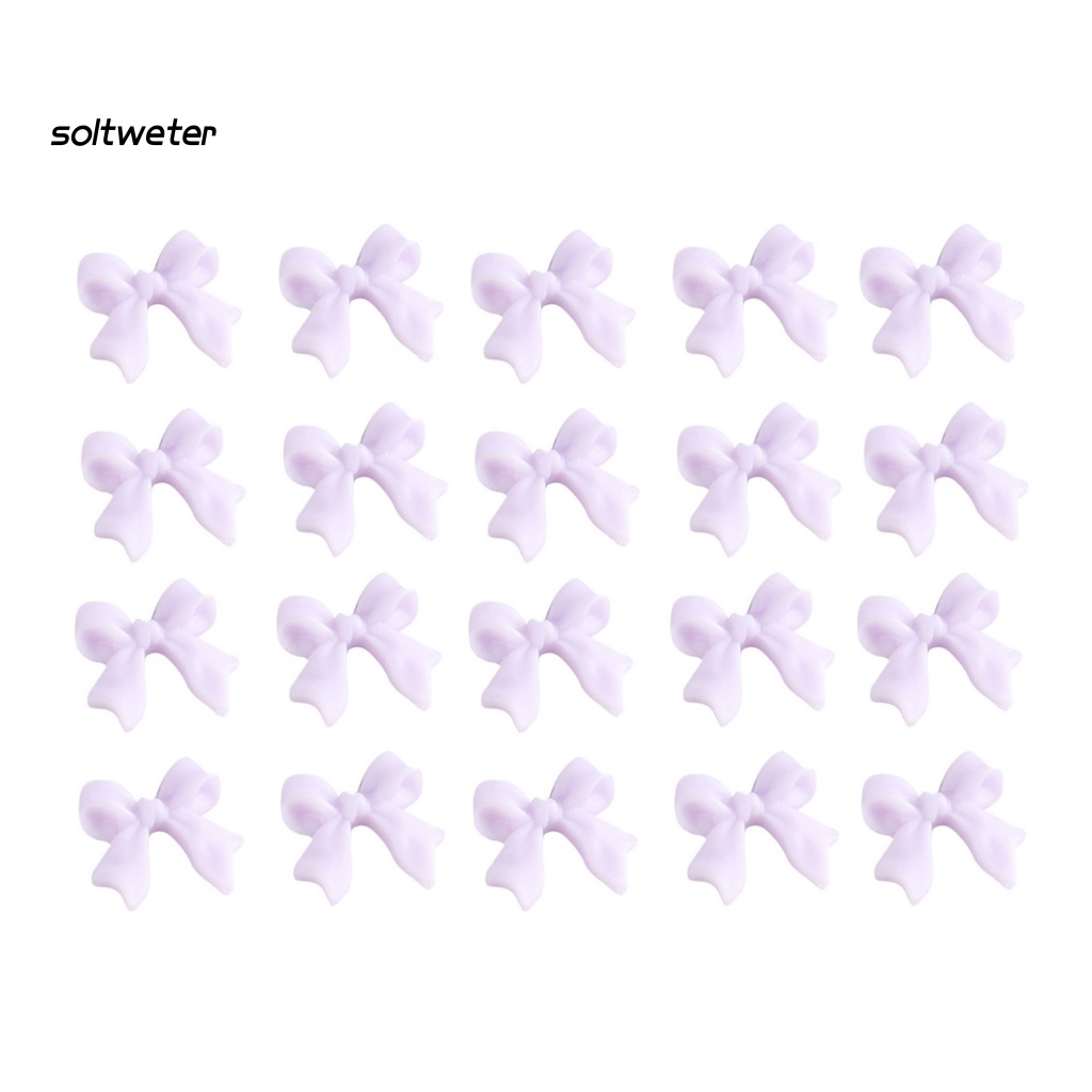 Bộ 20 Phụ Kiện Nơ 3D Nhiều Màu Trang Trí Móng Tay Nghệ Thuật