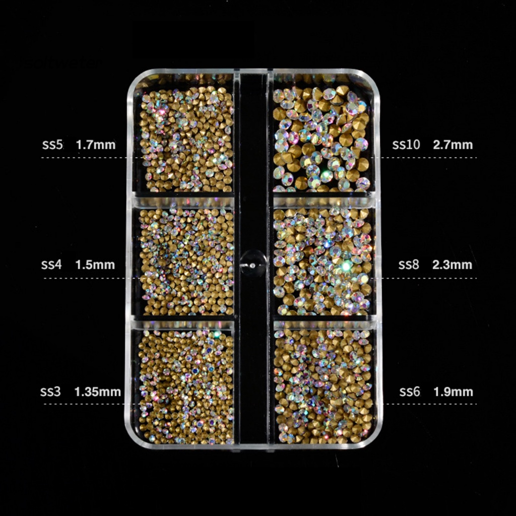 Bộ 1000 Hạt Đá Đính Trang Trí Móng Tay 3D Lấp Lánh Charms