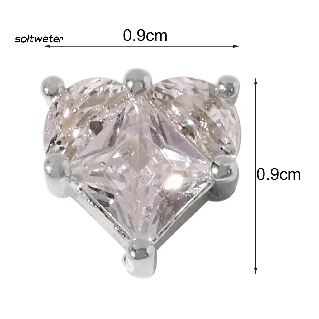 Phụ Kiện Trang Trí Móng Tay Họa Tiết Trái Tim Đính Đá 3D Sang Trọng