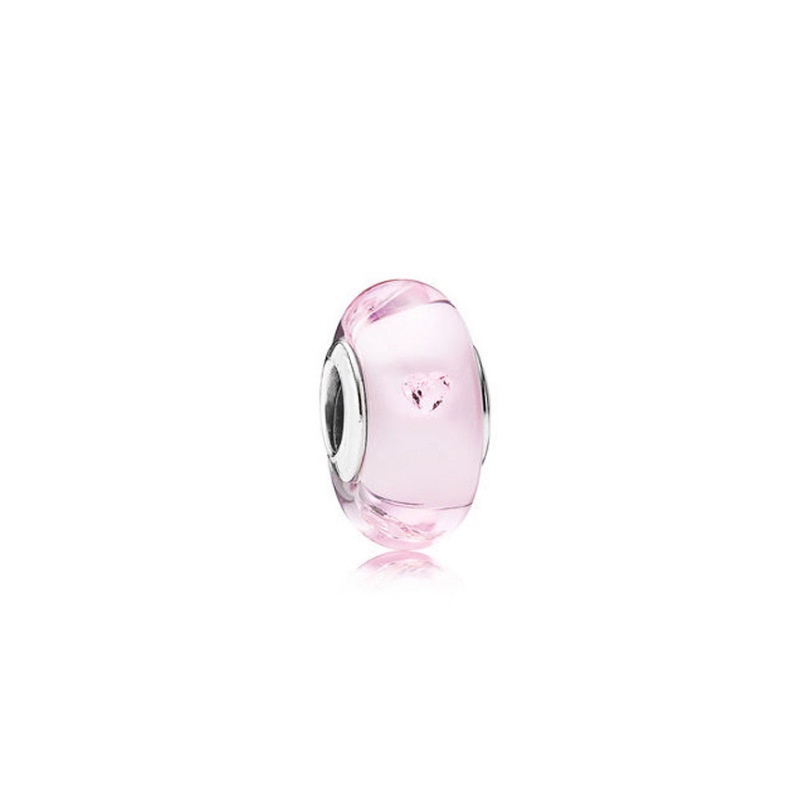 DISNEY Hạt Xâu Chuỗi 925Pandora Murano Hình Trái Tim Màu Cầu Vồng Bằng Thủy Tinh Mạ Bạc 925 Dùng Làm Trang Sức