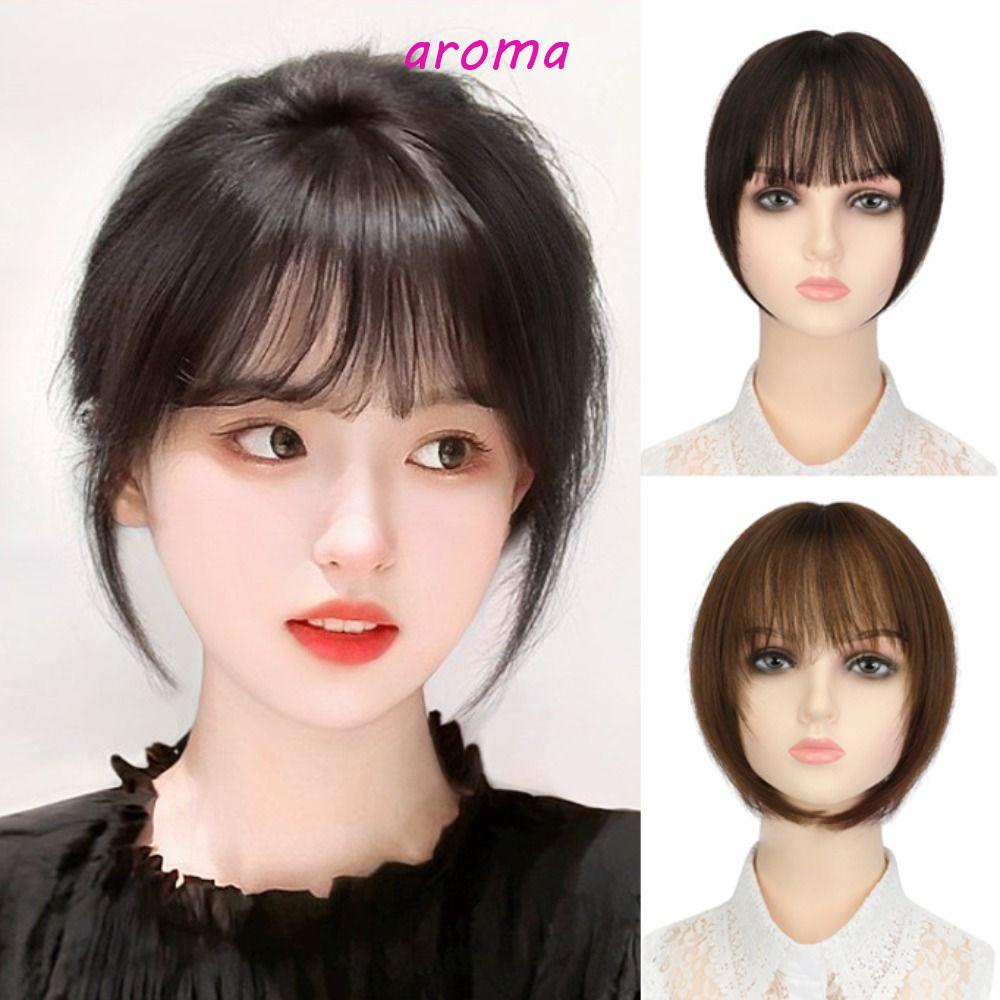 AROMA Tóc Mái Giả Thẳng 3D Bằng Sợi Tổng Hợp Chịu Nhiệt Cho Các Bữa Tiệc