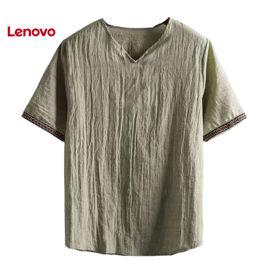 Áo Thun Tay Ngắn Cổ Chữ V Bằng Vải Lanh In Họa Tiết Hoa Hướng Dương Plus Size Cho Nam