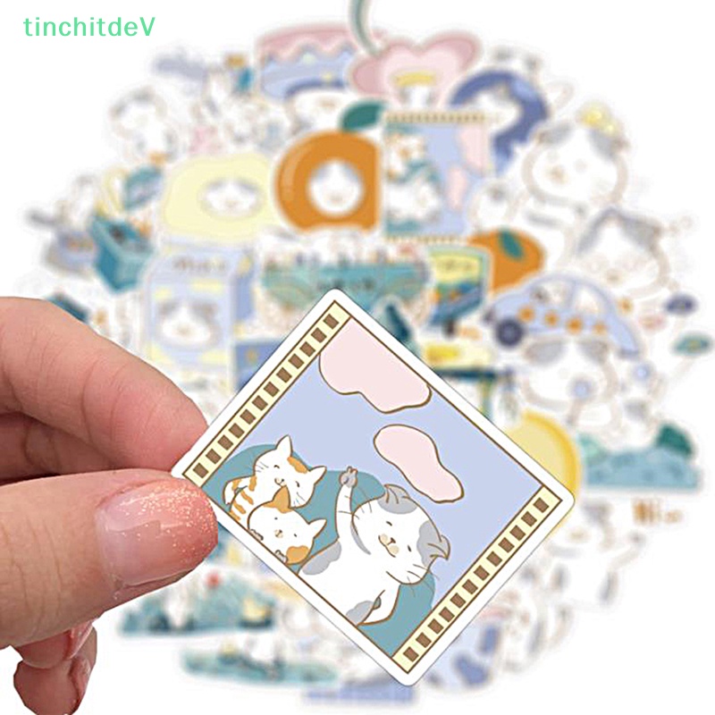 Bộ 40 Miếng Dán PVC Hình Mèo Mập Hoạt Hình Graffiti Trang Trí Vali Đàn Guitar