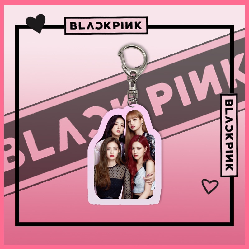 Móc khóa hình nhóm nhạc Blackpink màu đen HD làm từ acrylic