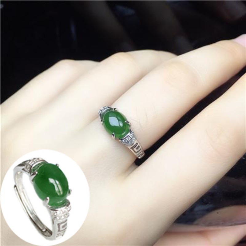 1 Nhẫn Hở Mạ Bạc Đính Đá Mã Não Thời Trang