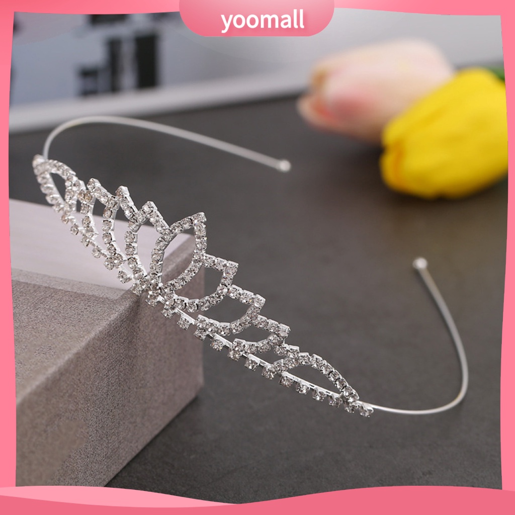 Vương Miện Cài Tóc Đính Đá Lấp Lánh Sang Trọng Cho Cô Dâu