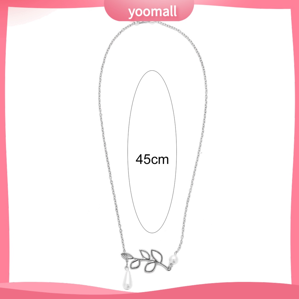 [YM] Vòng cổ Khoét Lỗ Lá Sáng Bóng Thanh Lịch Làm Quà Tặng Trang Sức Cho Nữ