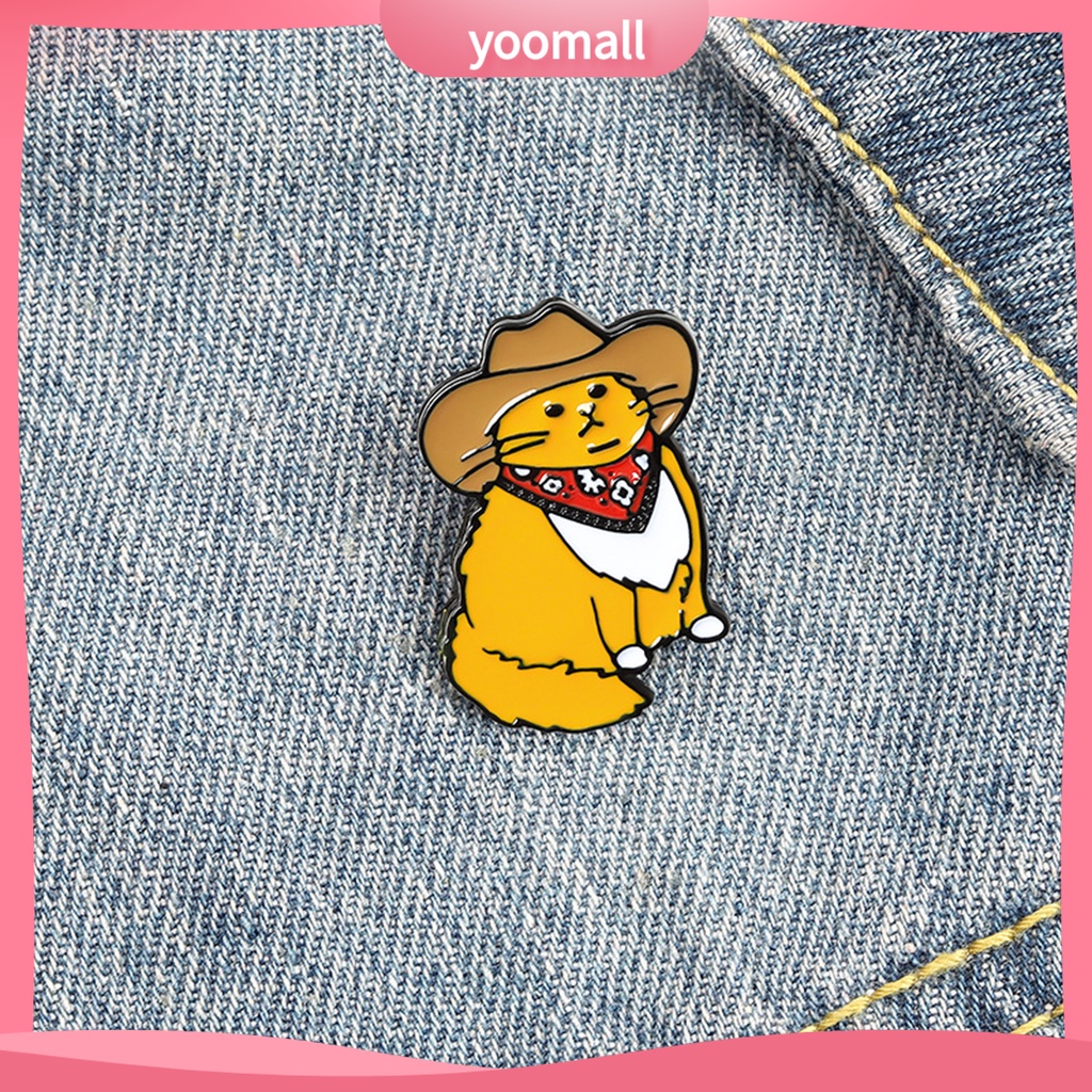 Ghim Cài Áo Hình Học Tráng Men Phong Cách Cao Bồi / Mèo Thời Trang Cho Nữ