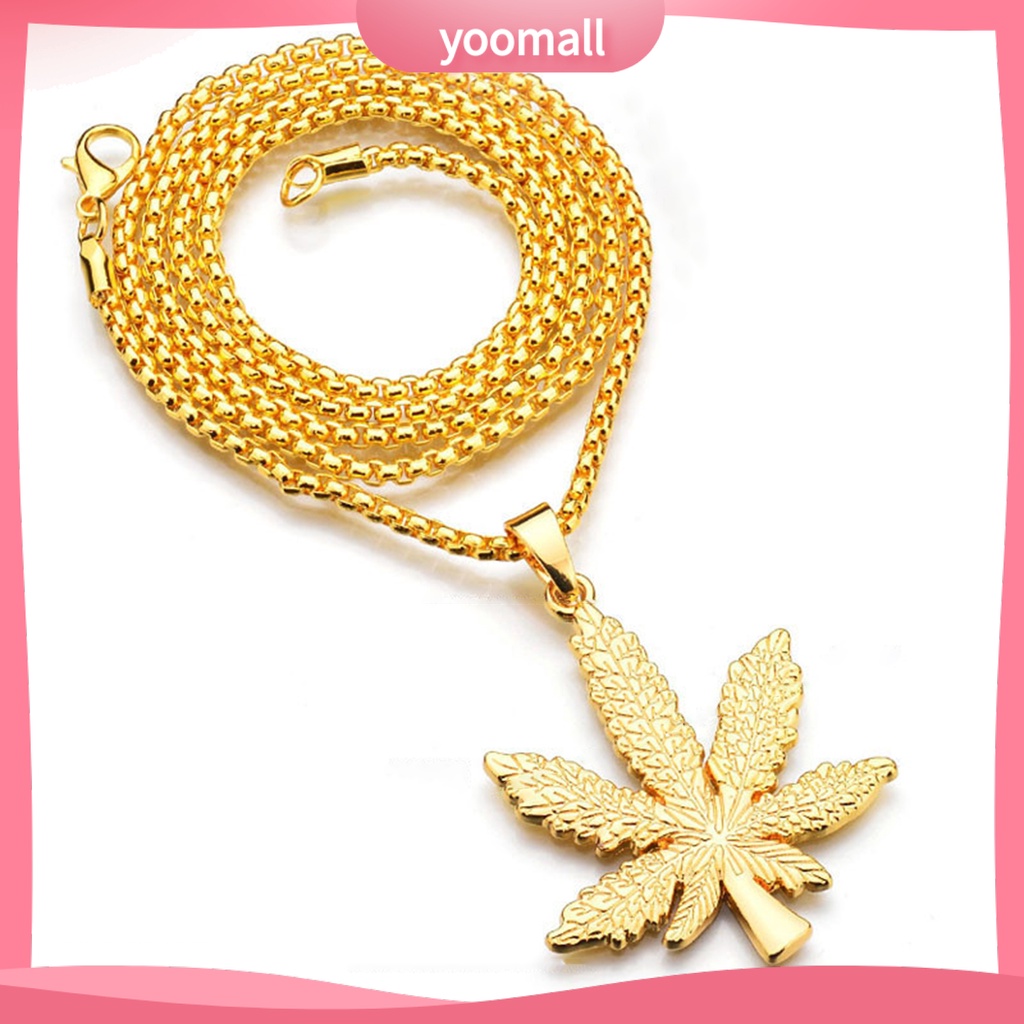 Vòng cổ Mạ Điện Mặt Hình Lá Phong Phong Phong Cách Hàn Quốc Cho Nam Nữ