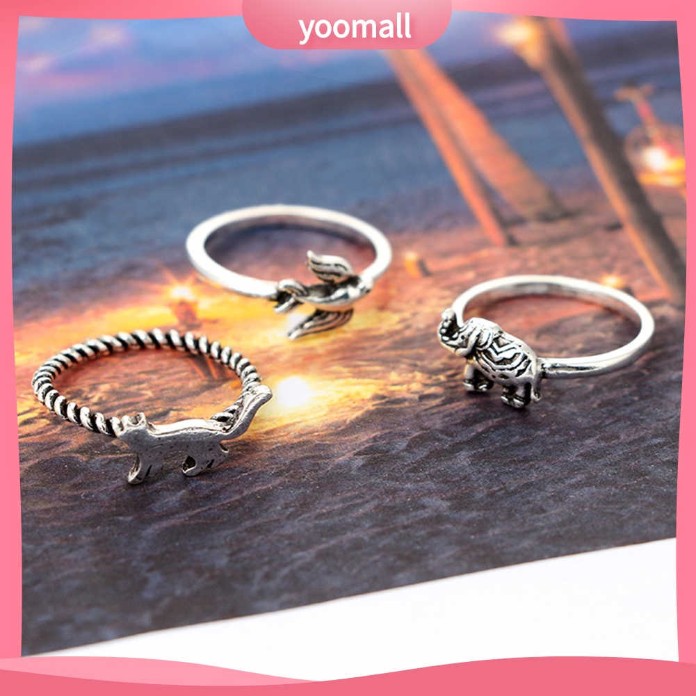 Bộ 12 Nhẫn Đeo Đốt Ngón Tay Phong Cách Vintage Xinh Xắn