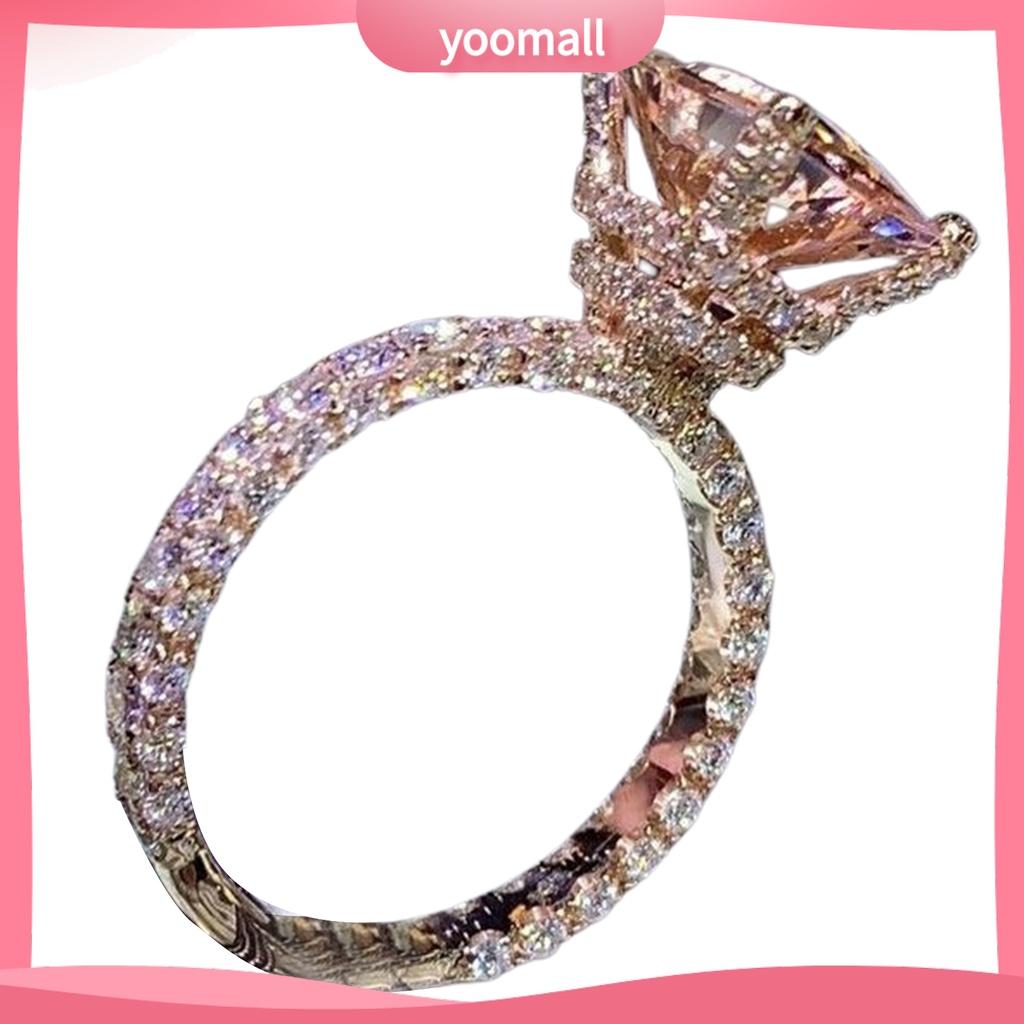 Nhẫn Cưới Mặt Vuông Đính Đá Zircon Thời Trang Dành Cho Nữ