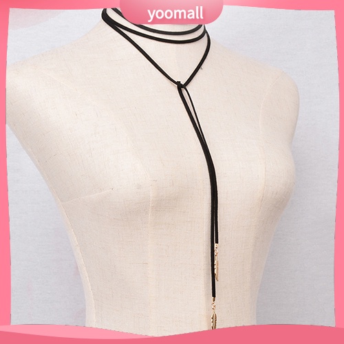 Vòng Cổ Choker Dây Nhung Mặt Lông Vũ Phong Cách Punk Cá Tính