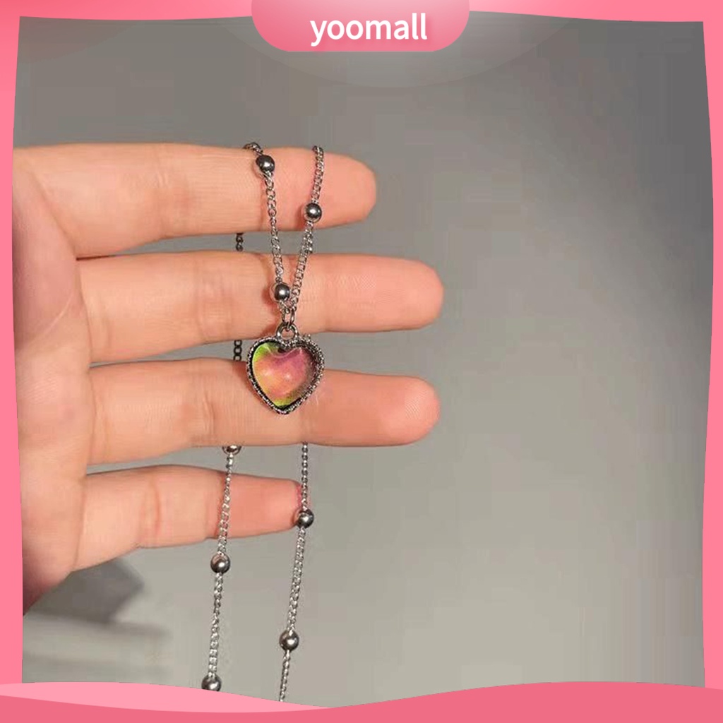 Vòng cổ Mặt Trái Tim Đính Đá Pha Lê Nhân Tạo Thời Trang Dành Cho Nữ