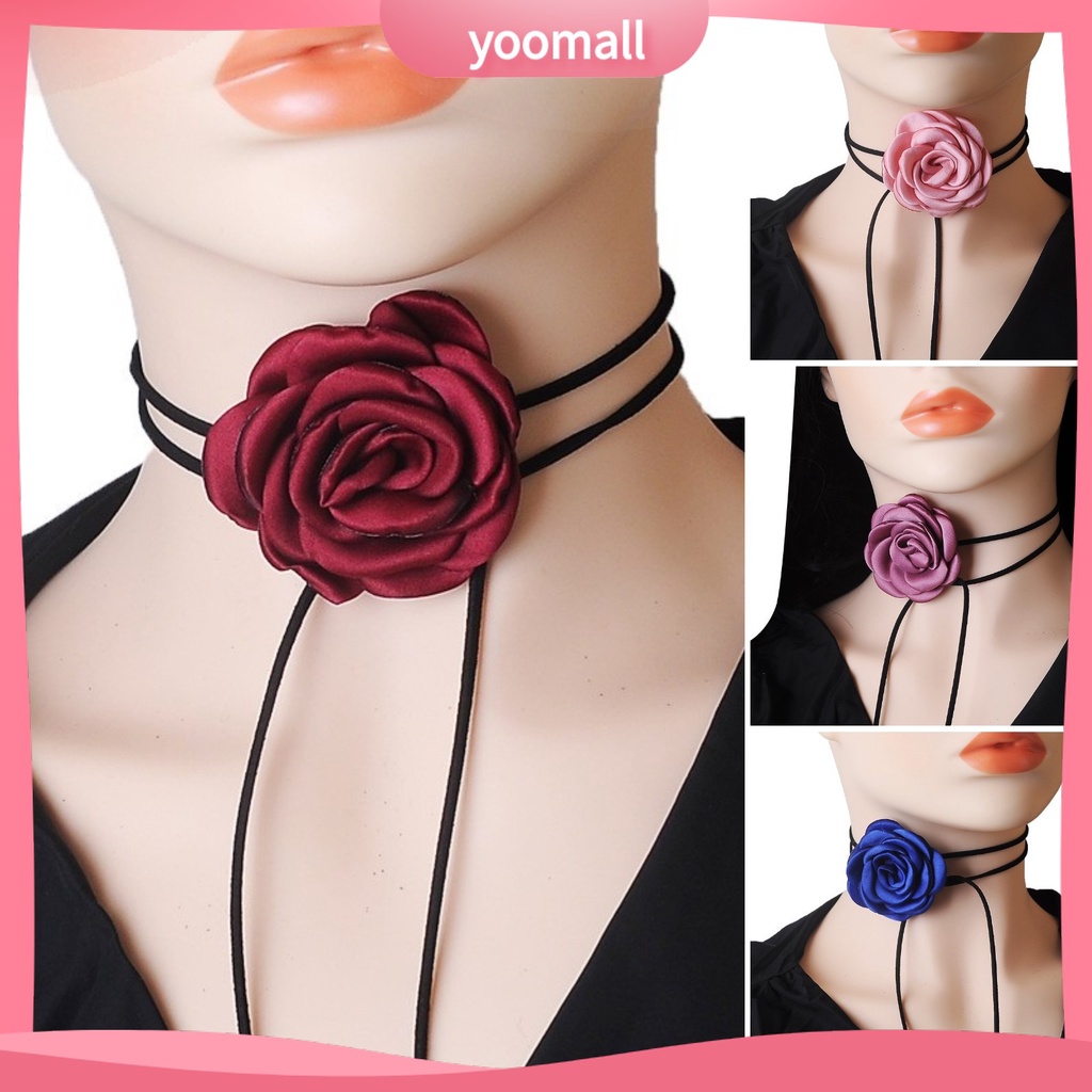 Vòng Cổ Choker Màu Sắc Thanh Lịch Có Thể Điều Chỉnh Họa Tiết Hoa Cổ Điển Cho Nữ