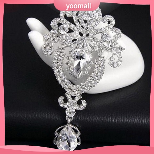 Ghim Cài Áo Hình Vương Miện Lớn Đính Đá Pha Lê Cho Cô Dâu