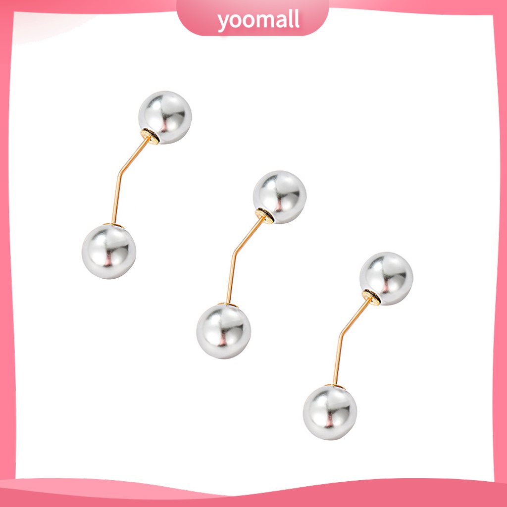Set 3 Ghim Cài Áo Đính Ngọc Trai Nhân Tạo Thời Trang