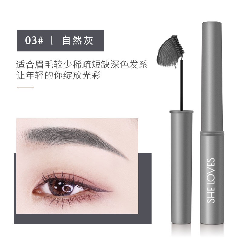 Kem Nhuộm Lông Mày Sheloves Đầu Cọ Nhỏ Chống Thấm Nước Màu Nâu Nhạt Tự Nhiên Lâu Trôi Không Phai
