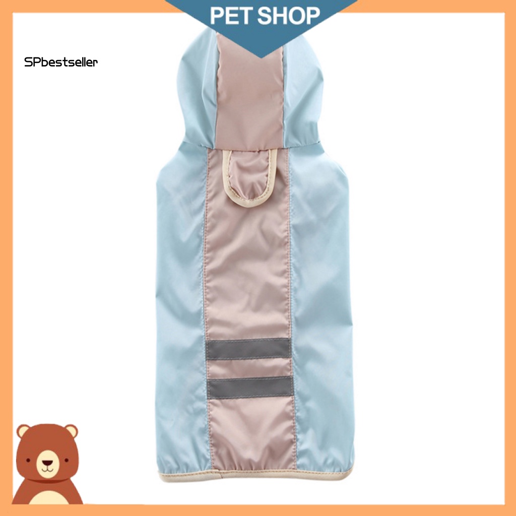 Áo Mưa Thoáng Khí Màu Tương Phản Có Mũ Trùm Dành Cho Chó Cưng