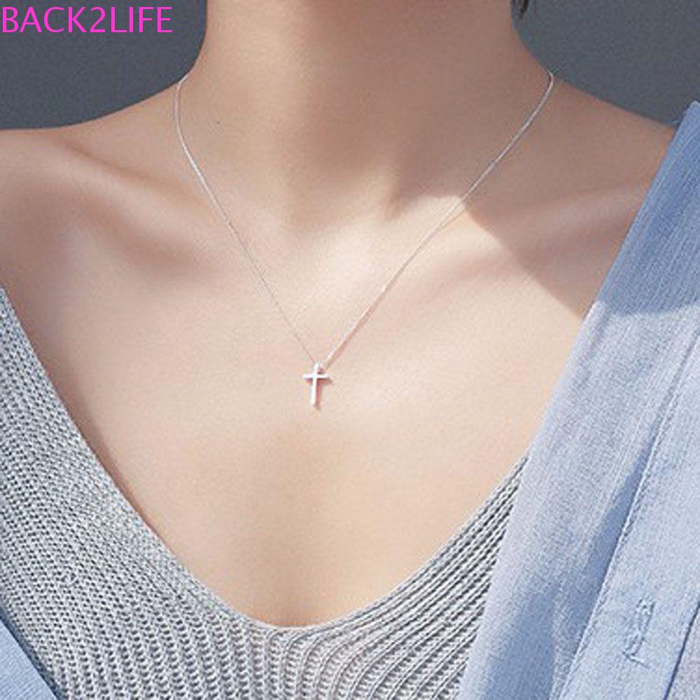 BACK2LIFE Vòng cổ Hàn Quốc Mạ Bạc Đơn Giản