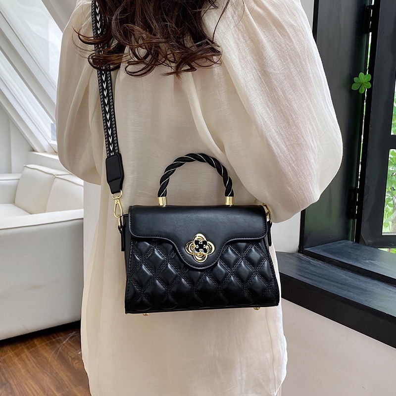 Túi Đeo Chéo Hình Vuông Nhỏ Đơn Giản Đính Kim Cương Tương Phản Thời Trang Cho Nữ