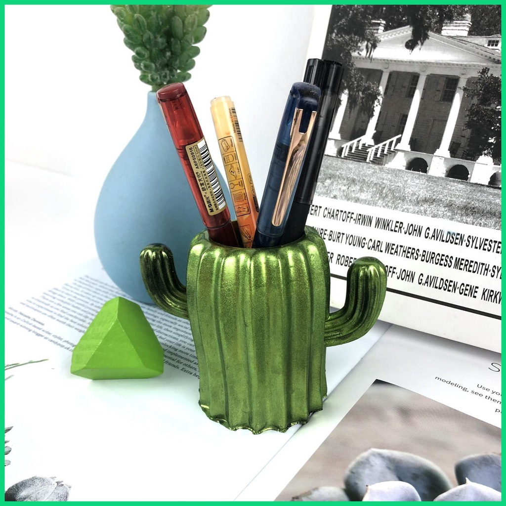 Khuôn Silicone Làm Hộp Đựng Bút Hình Cây Xương Rồng 3D DIY