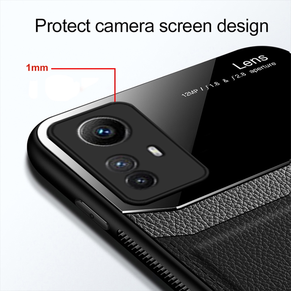Ốp Điện Thoại Da + Acrylic Viền Dẻo Thời Trang Chống Sốc Cho Xiaomi Redmi Note 12S 4G Note12S Not 12S 12 S 4G Coque