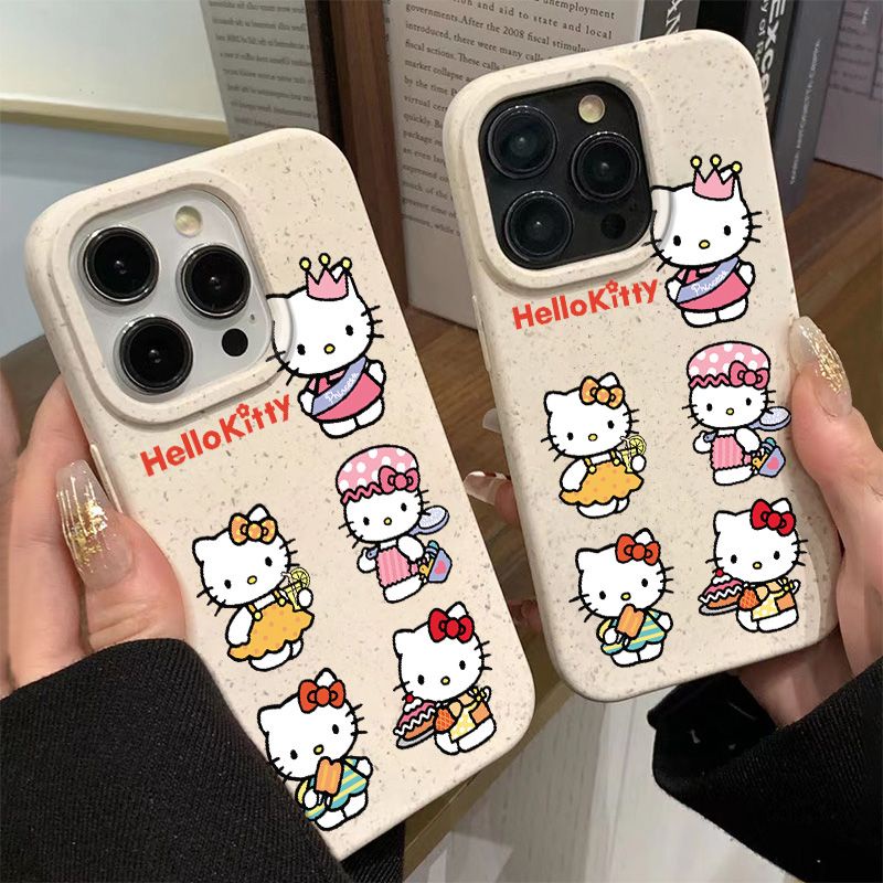 Ốp Điện Thoại Dẻo Họa Tiết Hoạt Hình Mèo Kitty Dễ Thương Chống Sốc Cho Apple Iphone11 Plus1287 14Promax 13 OZFB