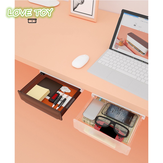 Hộp Đựng Bút Có Ngăn Kéo Tự Dính Dưới Bàn Dạng Đứng Sắp Xếp Gọn Gàng