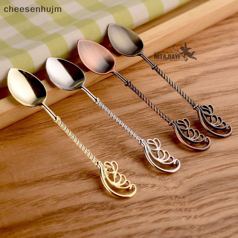 Muỗng Cà Phê Chạm Khắc Phong Cách Vintage Bằng Đồng