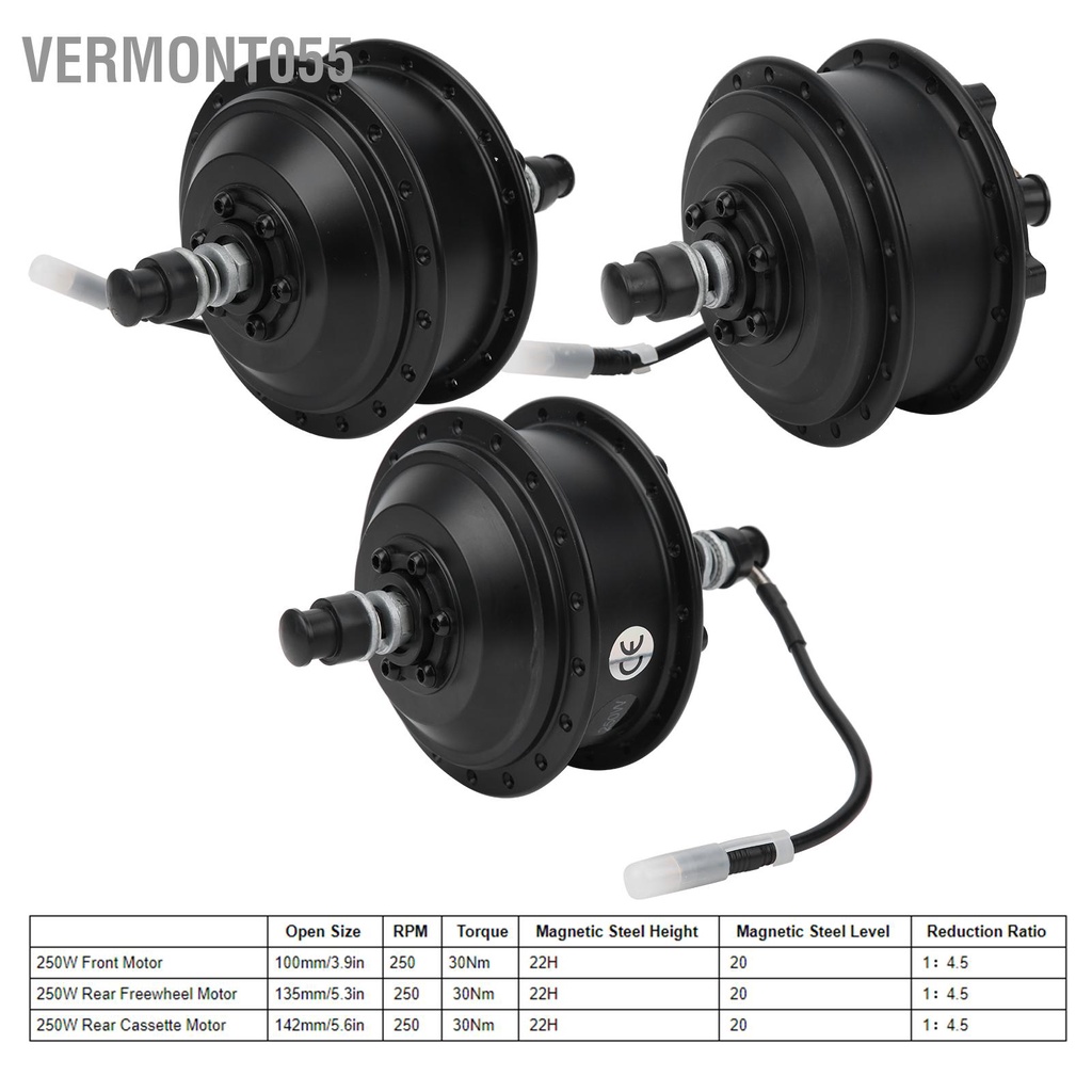 Vermont055 Động cơ trung tâm bánh xe không chổi than 24V 250W đạp điện Xe tay ga chuyển đổi động răng