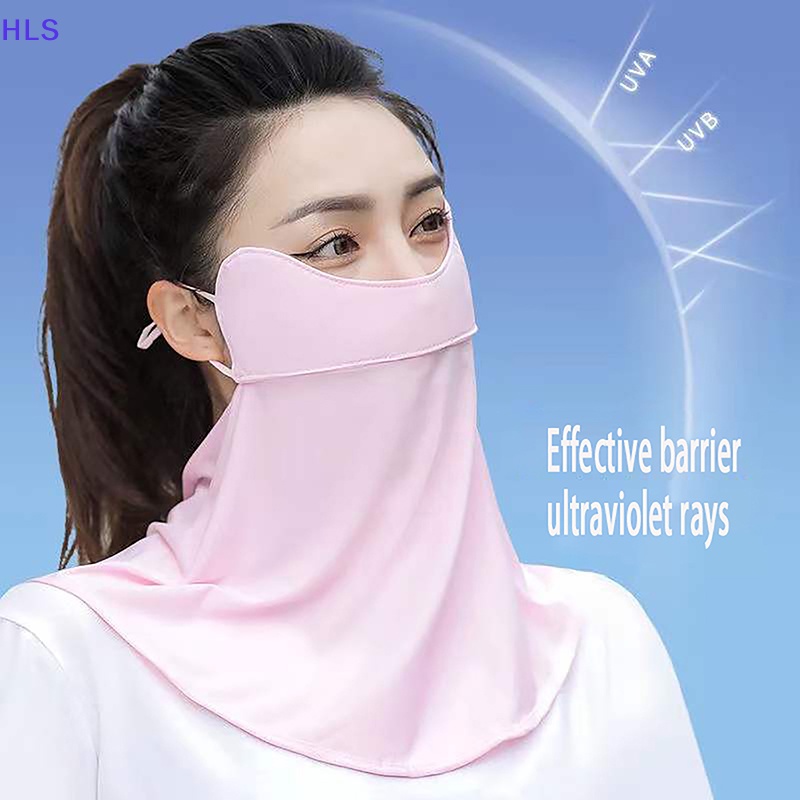 Khẩu Trang Lụa Lạnh Chống Tia UV Nhanh Khô Thoáng Khí Bảo Vệ Tai Và Cổ