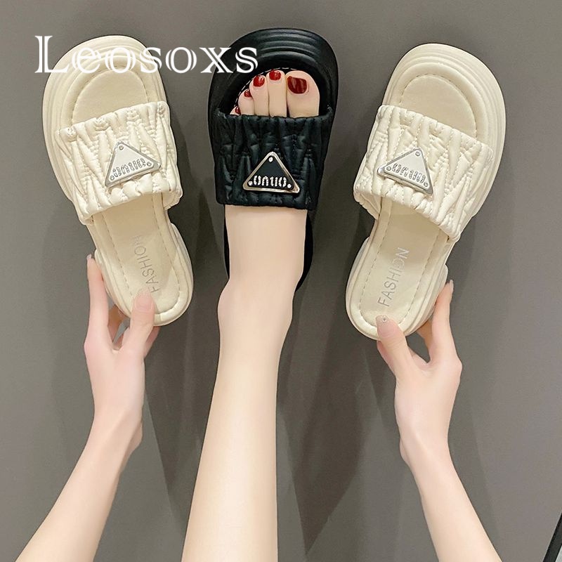 Leosoxs dép sandal nữ dép nữ dép bánh mì nữ dép bánh mì Chống Trượt 071309