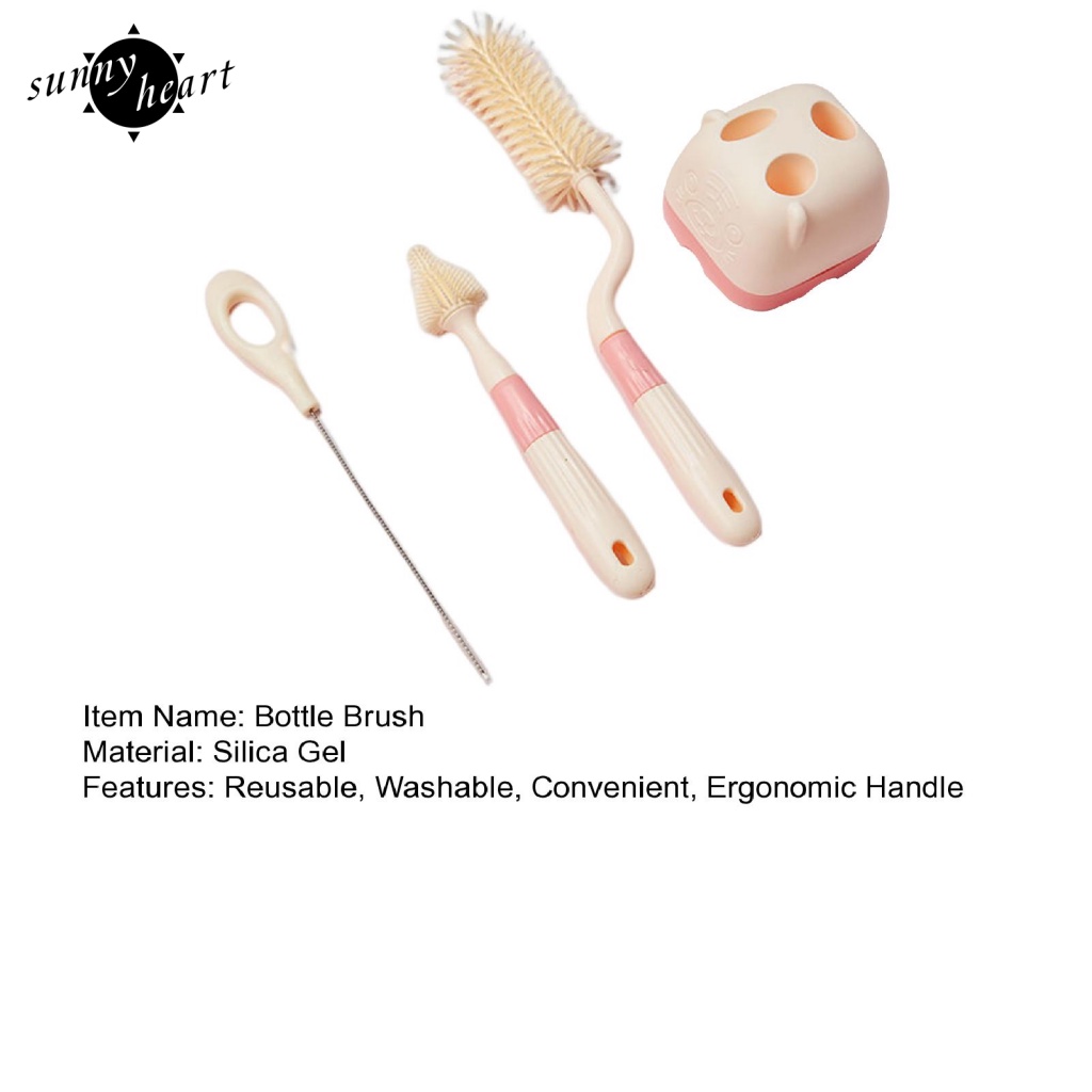 Sunnyheart 1 Bộ Bàn Chải Chai Lọ Được Thiết Kế Với Tay Cầm Tiện Dụng Cung Cấp Một Tay Cầm Thoải Mái Và Dễ Sử Dụng