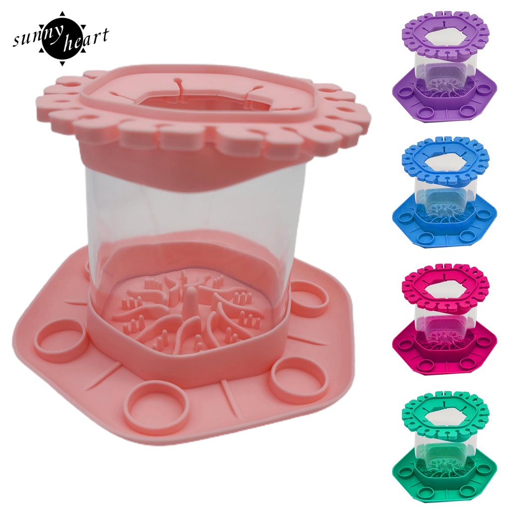 Sunnyheart Dụng Cụ Làm Sạch Bàn Chải Vệ Sinh Dễ Dàng Làm Sạch Và Giá Đỡ Bàn Chải Rửa Chén An Toàn Tích Hợp Giá Đỡ Cọ Sơn này